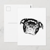 Carte Postale Affiche de saison Pug (Devant / Derrière)