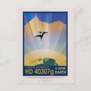 Carte Postale Affiche de science-fiction sur les voyages futurs 