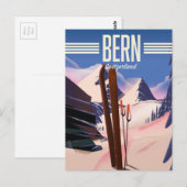 Carte Postale Affiche de ski à Berne en Suisse (Devant / Derrière)