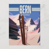 Carte Postale Affiche de ski à Berne en Suisse (Devant)