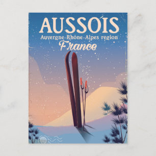 Carte Postale Affiche de ski Aussois Auvergne-Rhône-Alpes France