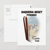 Carte Postale Affiche de ski Baqueira-Beret Espagne. (Devant / Derrière)