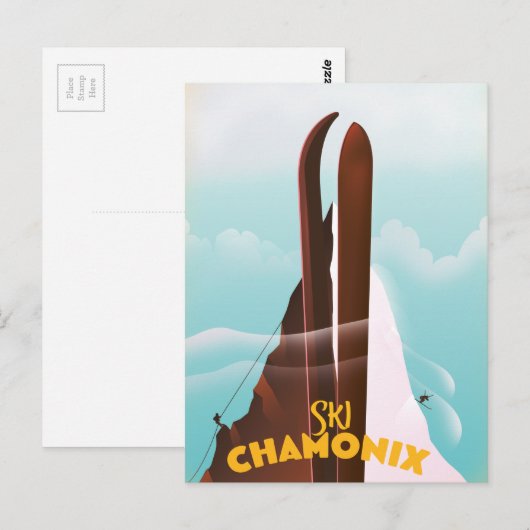 Carte Postale Affiche de ski Chamonix-Mont-Blanc (Devant / Derrière)