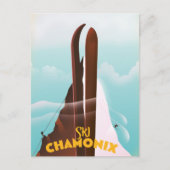 Carte Postale Affiche de ski Chamonix-Mont-Blanc (Devant)