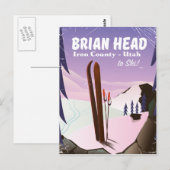 Carte Postale Affiche de ski de Brian Head, comté d'Iron Utah, É (Devant / Derrière)