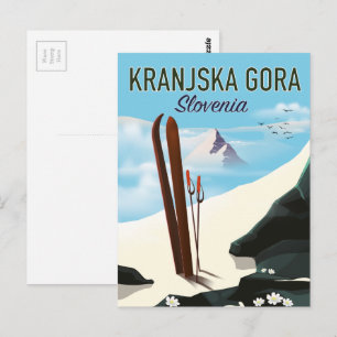 Carte Postale Affiche de ski de Kranjska Gora Slovénie