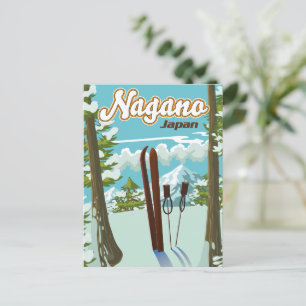 Carte Postale Affiche de ski de Nagano Japon