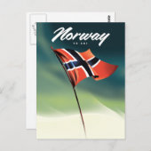 Carte Postale Affiche de ski de Norvège (Devant / Derrière)