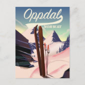 Carte Postale Affiche de ski d'Oppdal norvège. (Devant)
