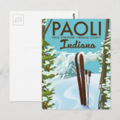 Carte Postale Affiche de ski du comté d'Orange Paoli Indiana (Devant / Derrière)