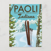 Carte Postale Affiche de ski du comté d'Orange Paoli Indiana (Devant)
