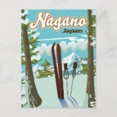 Carte Postale Affiche de ski du Japon à Nagano (Devant)