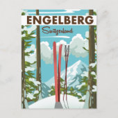 Carte Postale Affiche de ski Engelberg Suisse (Devant)
