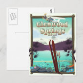 Carte Postale Affiche de ski Glenwood Springs Colorado Ski. (Devant / Derrière)