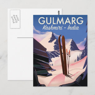 Carte Postale Affiche de ski Gulmarg Kashmiri Inde