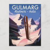 Carte Postale Affiche de ski Gulmarg Kashmiri Inde (Devant)