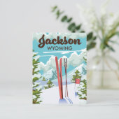 Carte Postale Affiche de ski Jackson Wyoming (Debout devant)