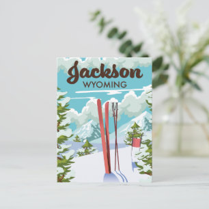 Carte Postale Affiche de ski Jackson Wyoming