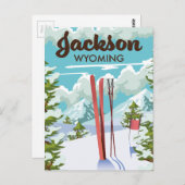Carte Postale Affiche de ski Jackson Wyoming (Devant / Derrière)