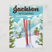 Carte Postale Affiche de ski Jackson Wyoming (Devant)