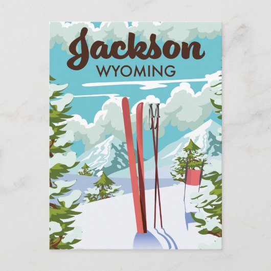 Carte Postale Affiche de ski Jackson Wyoming (Devant)