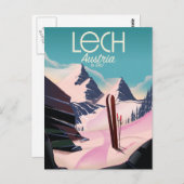 Carte Postale Affiche de ski Lech Austria. (Devant / Derrière)