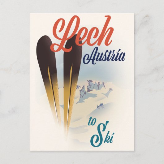 Carte Postale Affiche de ski Lech Autriche (Devant)