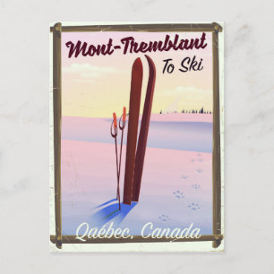 Carte Postale Affiche de ski Mont-Tremblant Québec.