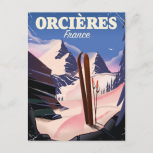 Carte Postale Affiche de ski ORCIÈRES france