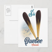 Carte Postale affiche de ski Québec Canada (Devant / Derrière)