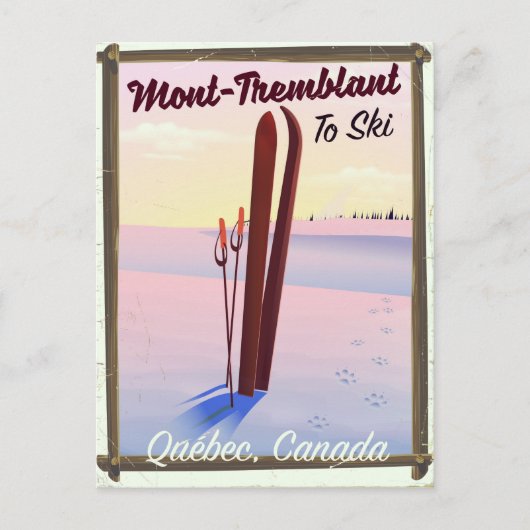 Carte Postale Affiche de ski Québec Mont-Tremblant. (Devant)