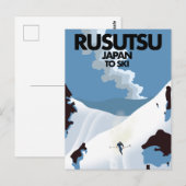 Carte Postale Affiche de ski Rusutsu Japon  (Devant / Derrière)