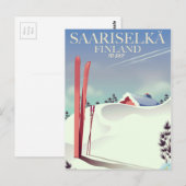 Carte Postale Affiche de ski Saariselkä Finlande (Devant / Derrière)