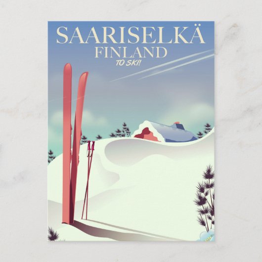 Carte Postale Affiche de ski Saariselkä Finlande (Devant)