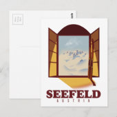 Carte Postale Affiche de ski Seefeld Autriche (Devant / Derrière)
