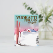 Carte Postale Affiche de ski Vuokatti Finlande (Debout devant)