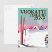 Carte Postale Affiche de ski Vuokatti Finlande (Devant / Derrière)