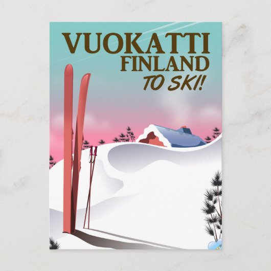 Carte Postale Affiche de ski Vuokatti Finlande (Devant)