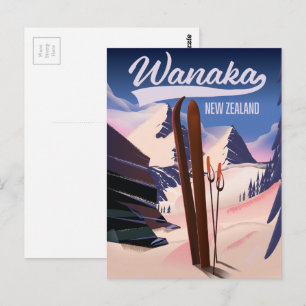 Carte Postale Affiche de ski Wanaka Nouvelle-Zélande