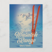 Carte Postale Affiche de ski Wasatch Range Utah & Idaho (Devant)