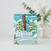 Carte Postale Affiche de ski Wildcat Mountain New Hampshire Cart (Debout devant)