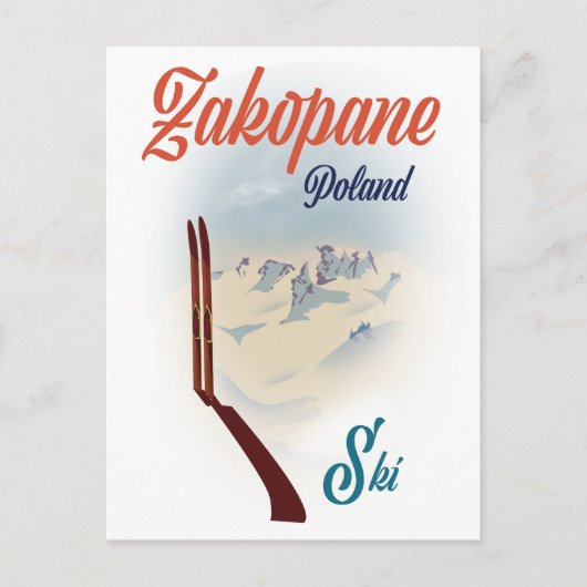 Carte Postale Affiche de ski Zakopane Pologne (Devant)