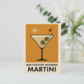 Carte Postale Affiche de style milieu du siècle moderne Martini (Debout devant)