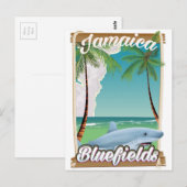 Carte Postale Affiche de vacances à la plage de Bluefields, Jama (Devant / Derrière)