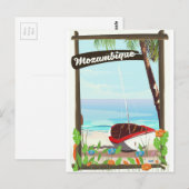 Carte Postale Affiche de vacances de bateau de pêche de Mozambiq (Devant / Derrière)