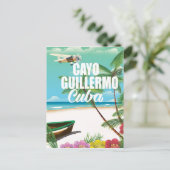 Carte Postale Affiche de vacances de plage à Cayo Guillermo (Debout devant)