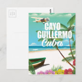 Carte Postale Affiche de vacances de plage à Cayo Guillermo (Devant / Derrière)