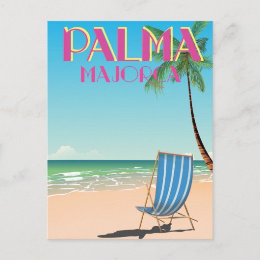 Carte Postale Affiche de vacances de plage à Palma Majorque (Devant)