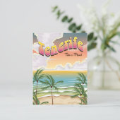 Carte Postale Affiche de vacances de plage à Tenerife (Debout devant)