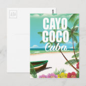 Carte Postale Affiche de vacances de plage cubaines à Cayo Coco (Devant / Derrière)